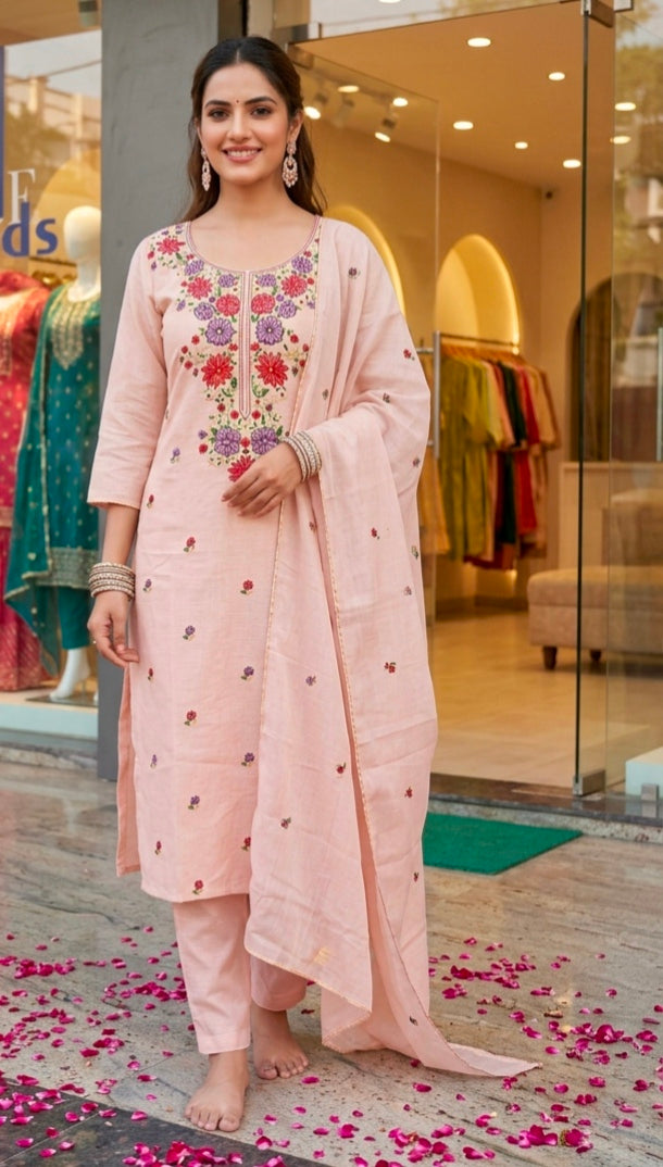 Light Pink Petal Elegance Suit Set