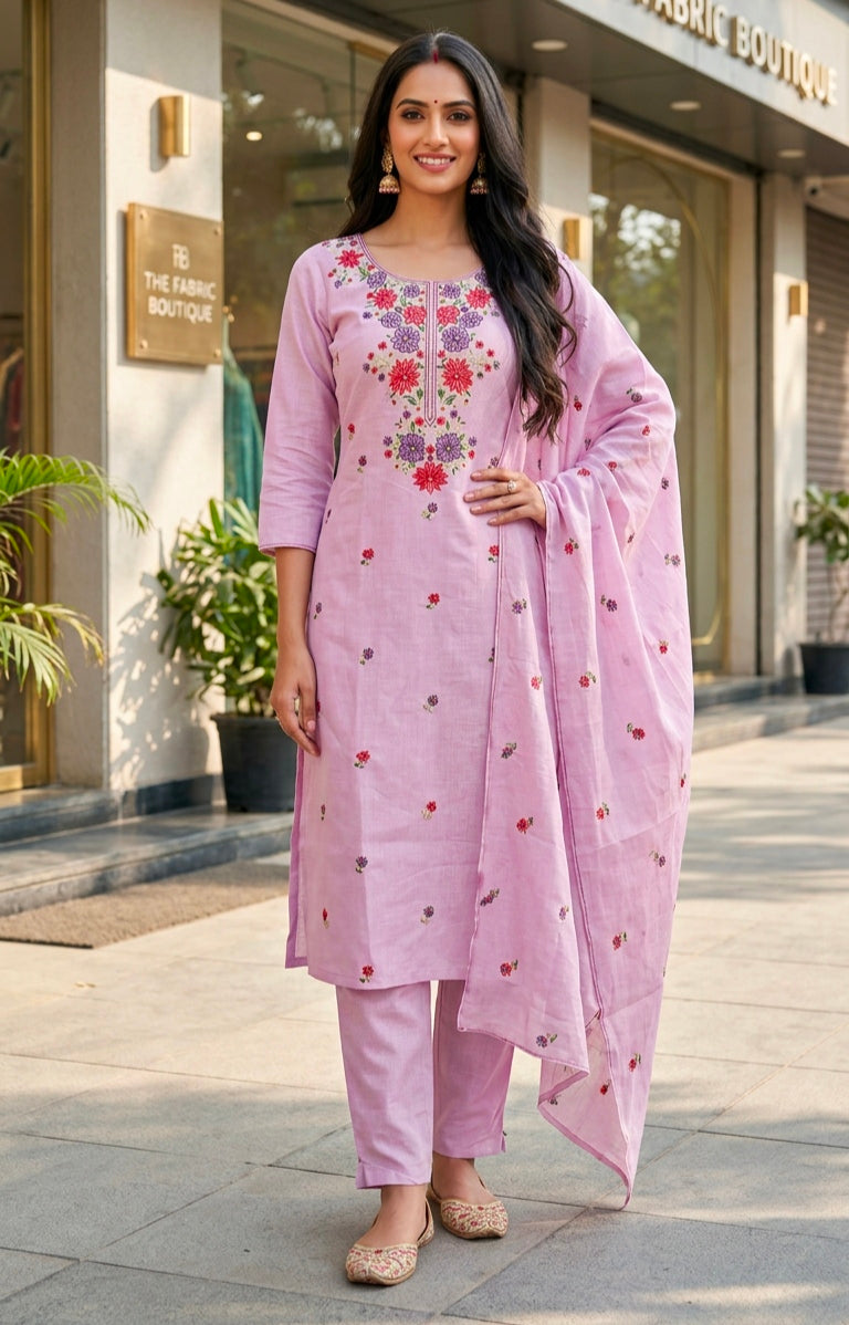 Pink  Petal Elegance Suit Set
