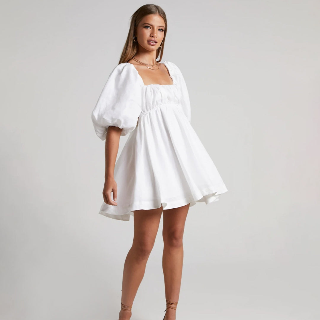 WeWoreWhat Puff Sleeve Midi Dress in Whisper White | REVOLVE