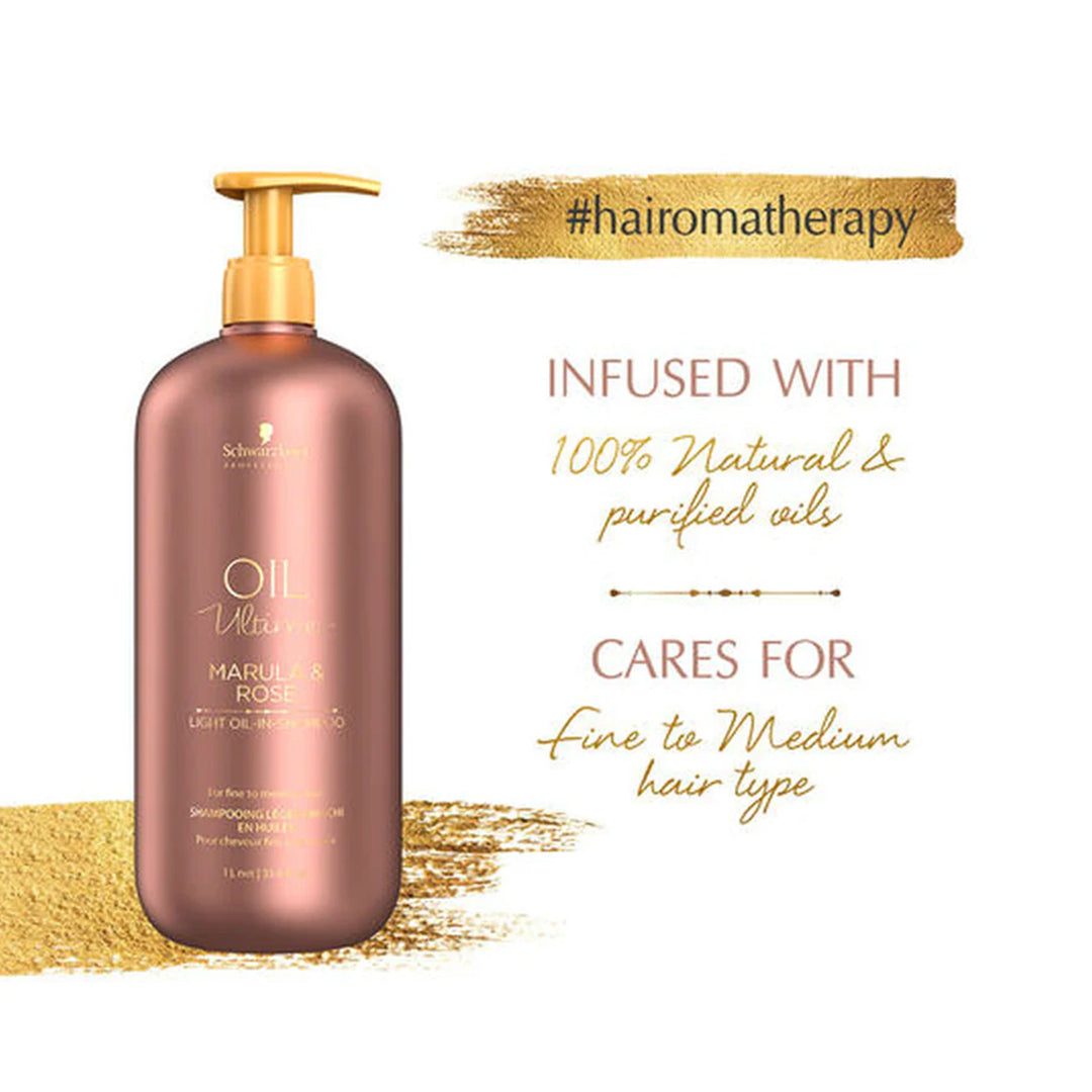 SCHWARZKOPF PROFESSIONAL OIL ULTIME - MARULA & ROSE LIGHT OIL-IN SHAMPOO 5