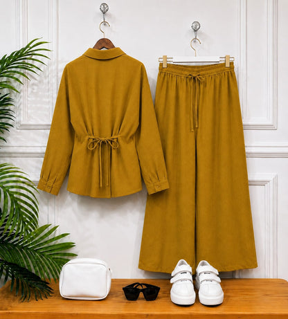 Mocha Elegance Co-Ord Set (TOP+BOTTOM)