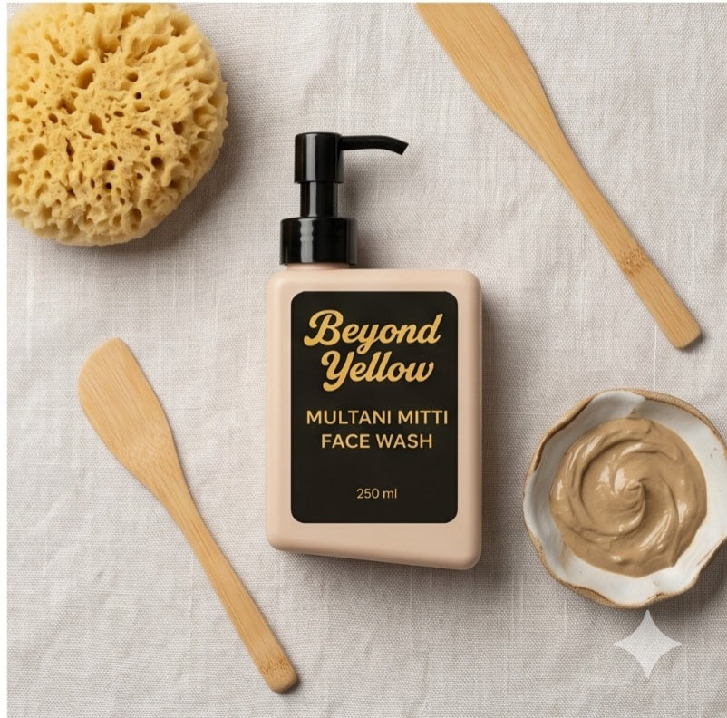 Beyond Yellow Multani Mitti Face Wash | Deep Cleansing Face Wash for Oil Control, Tan Removal & Glowing Skin | 250ml