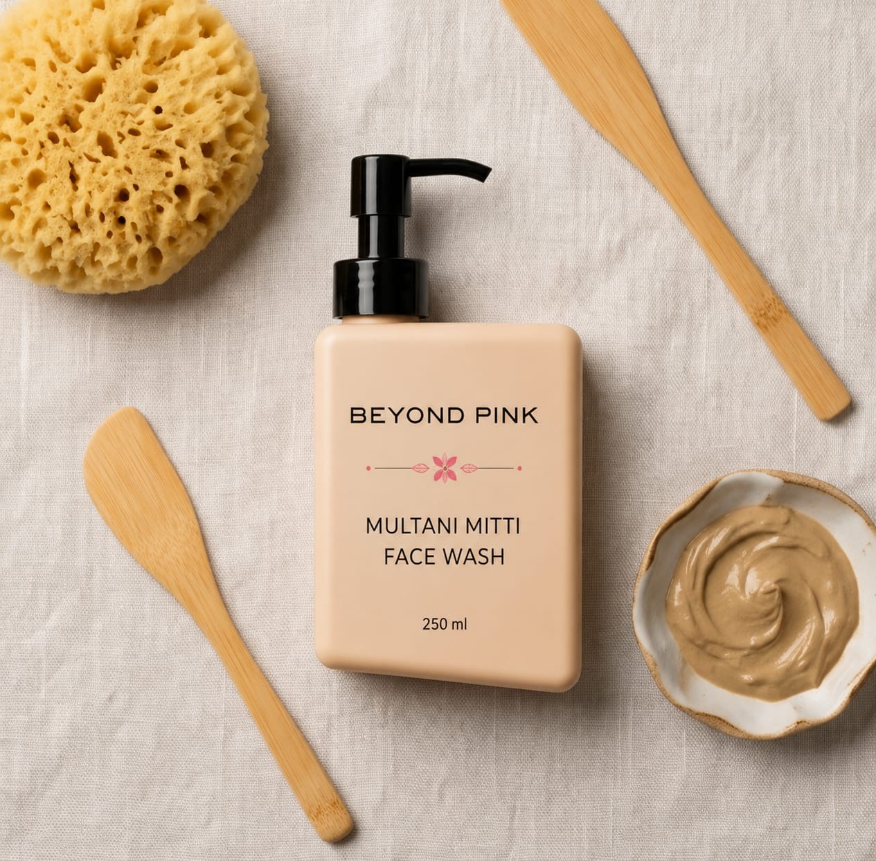 Beyond Pink Multani Mitti Face Wash | Deep Cleansing Face Wash for Oil Control, Tan Removal & Glowing Skin | 250ml