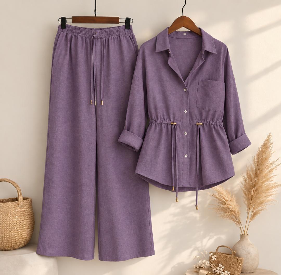 Luxe Purple Breeze Two-Piece Co-Ord Set