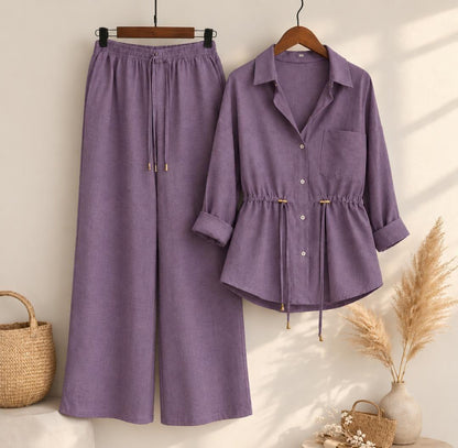 Luxe Purple Breeze Two-Piece Co-Ord Set