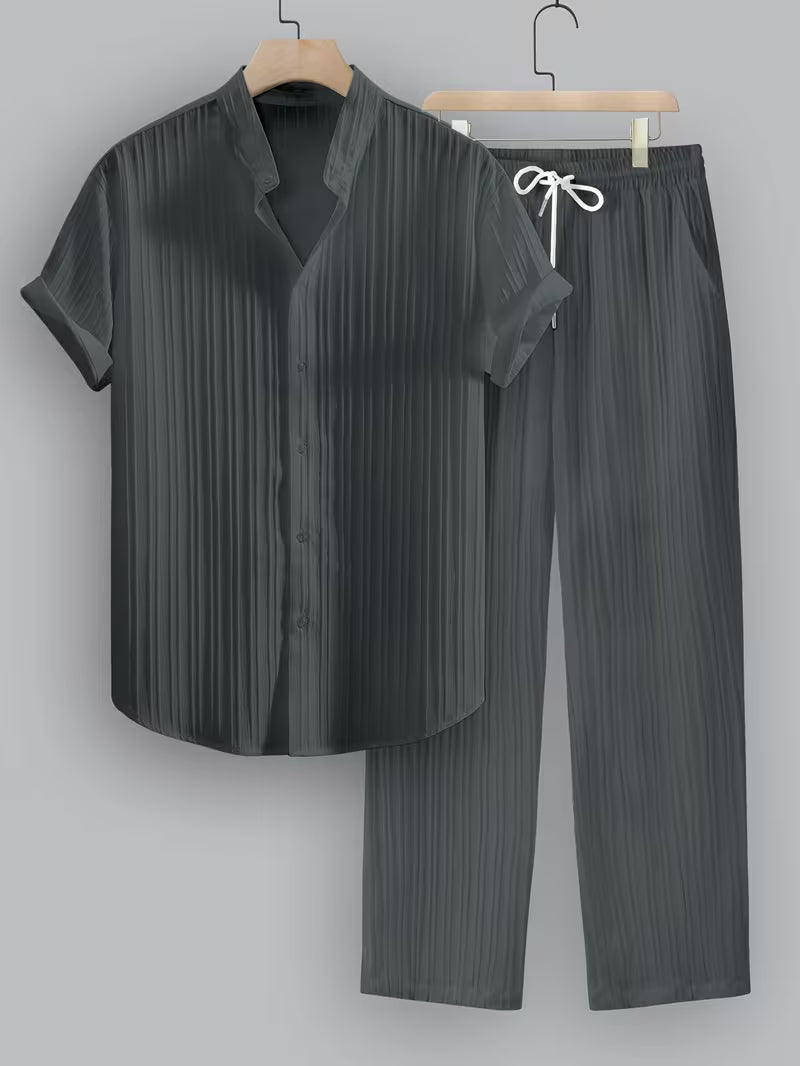 Men's Fashionable Cord Set Shirt Suit 2.0 (Shirt+BOTTOM)
