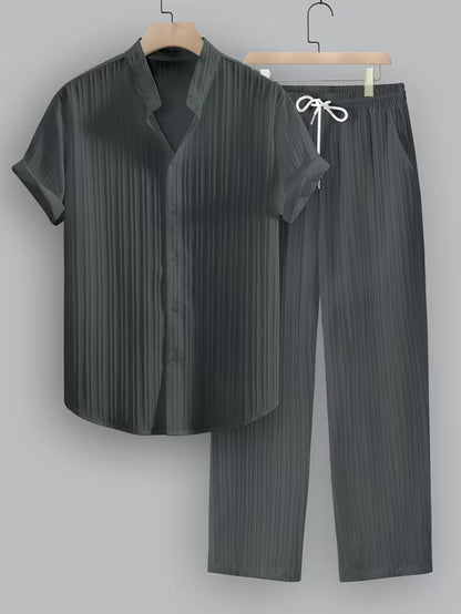 Men's Fashionable Cord Set Shirt Suit 2.0 (Shirt+BOTTOM)