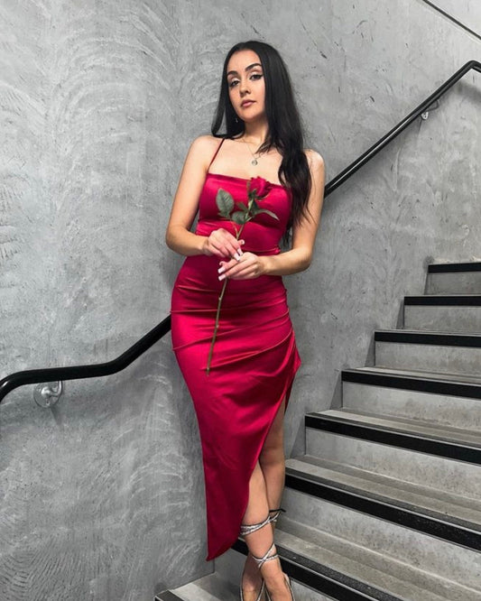 Valentine Red Silk Dress