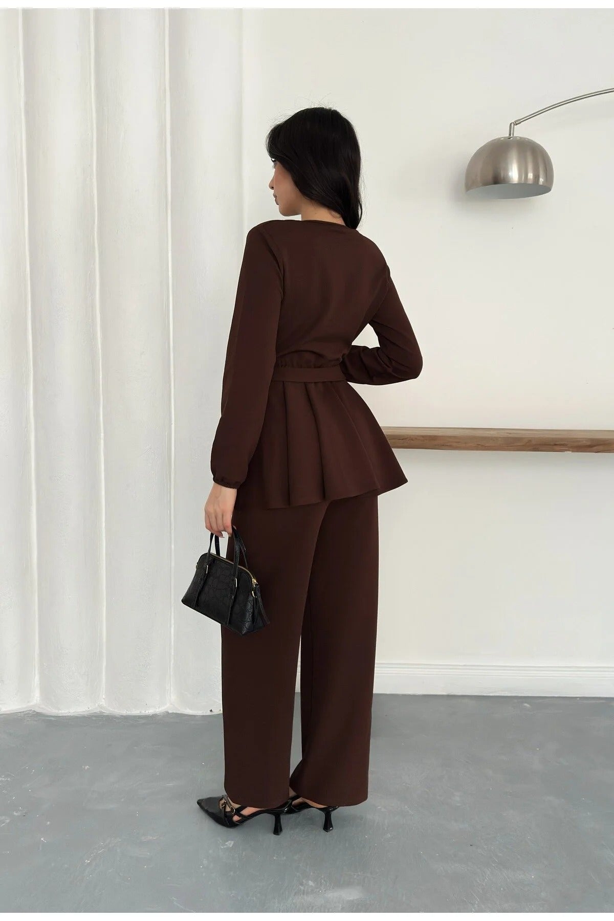 Velora Belted Peplum Co-Ord Set – Elegant 2 Piece Outfit