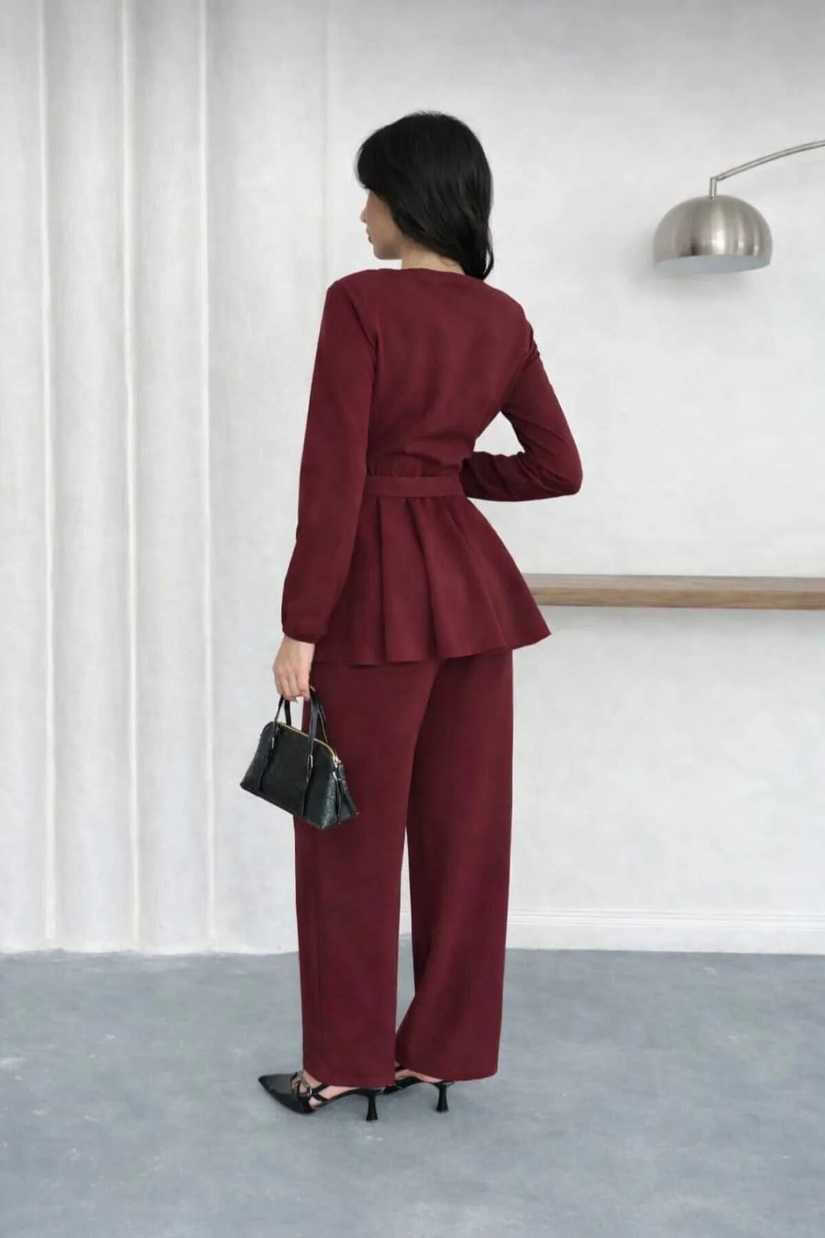 Velora Belted Peplum Co-Ord Set – Elegant 2 Piece Outfit
