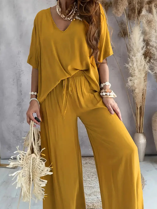 Fashion Women's Suit Set (TOP+BOTTOM)