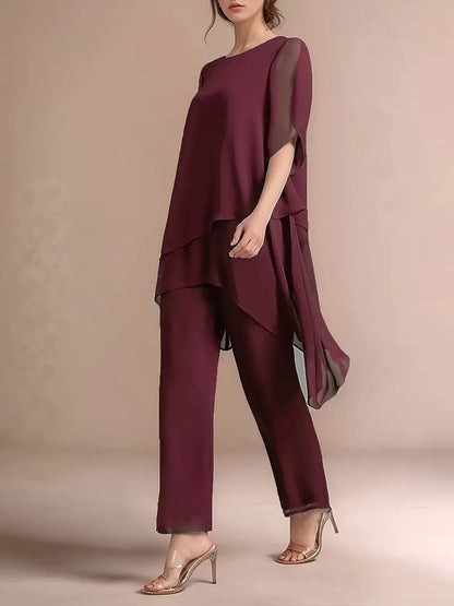 Marvellous Women Short Sleeve Elegant Fashion Suit 2.0 (TOP+BOTTOM)