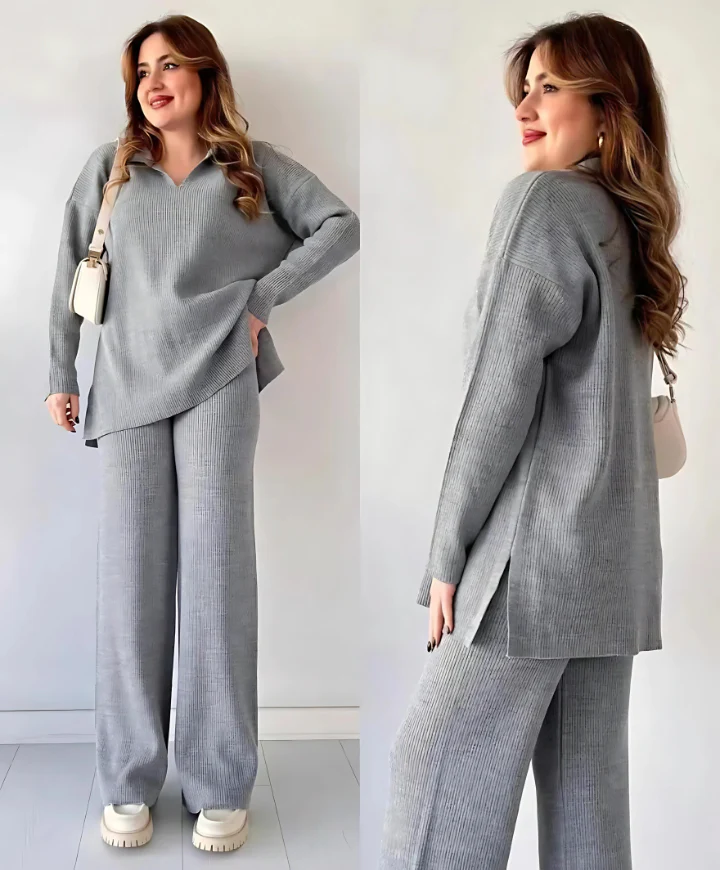 CozyRib Women’s Knit Co-ord Set (Top + Pants)