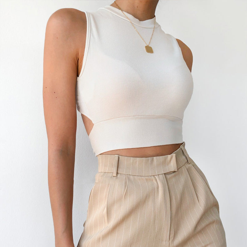 Women's Sexy Hollow Back Strapless Crop Top